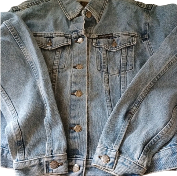 Harley Davidson 100 Year Anniversary Denim Jacket women's Jean Size Large - Picture 5 of 8